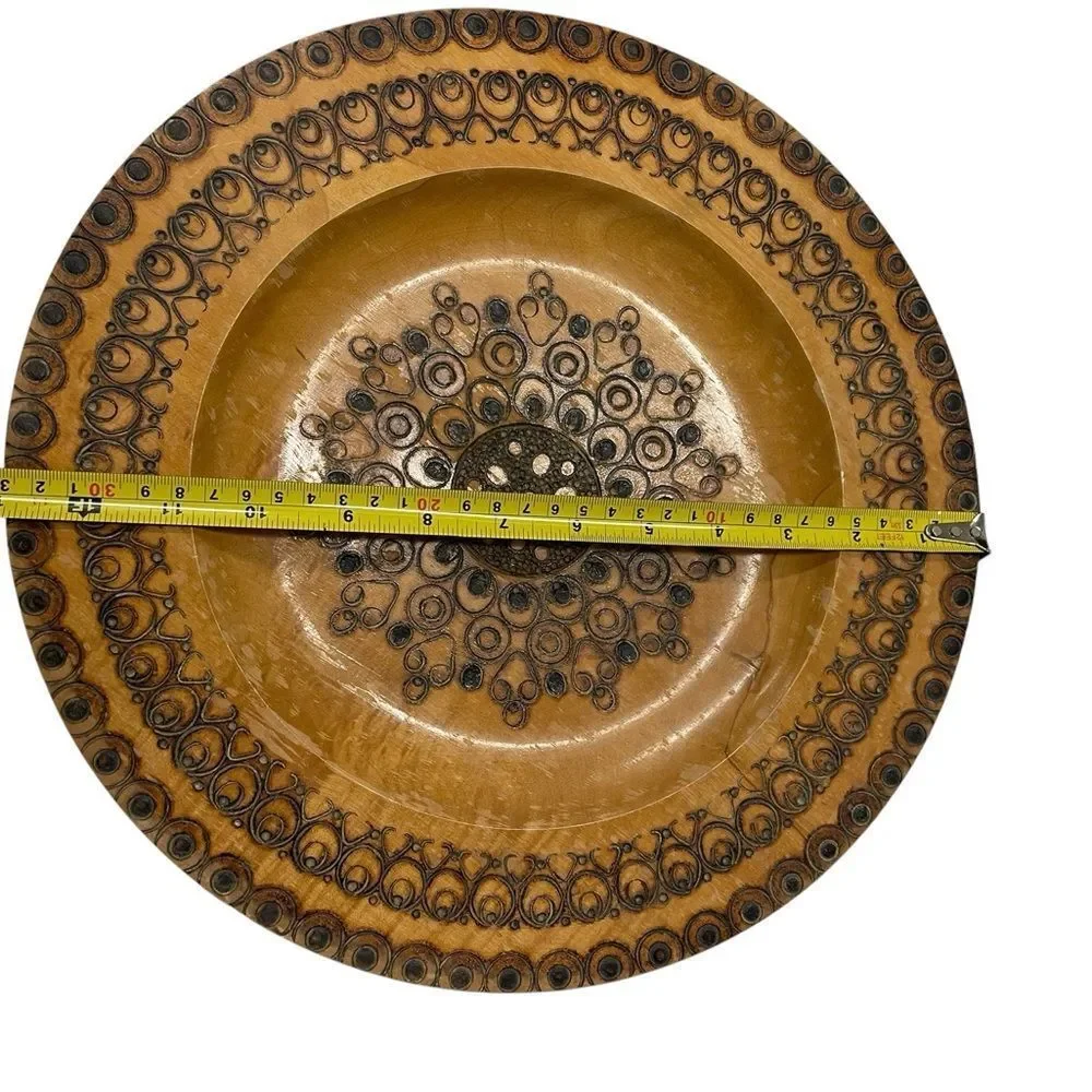 POLSKA Decorative Carved Wood Plate 13